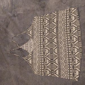 Black & White Geometric Print Flowy Tank by Forever 21 Size LG